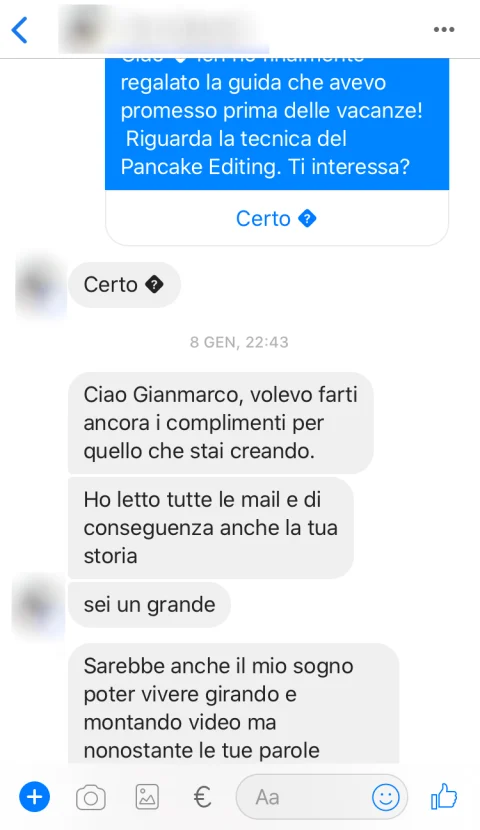 Messaggio di un membro della community Montalo, numero 4