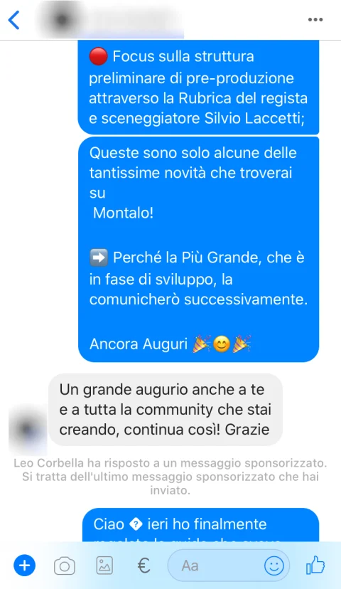 Messaggio di un membro della community Montalo, numero 7